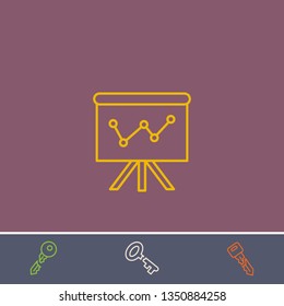 Outline board in analytics icon.Best board in analytics vector, illustrated icon for modern web and mobile design.Bonus broken key symbol
