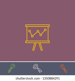 Outline board in analytics icon.Best board in analytics vector, illustrated icon for modern web and mobile design.Bonus broken key symbol