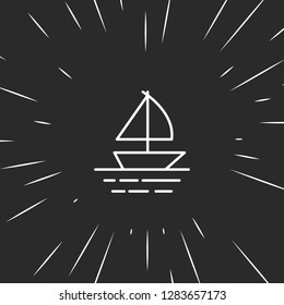 Outline boat icon, illustrated icon for modern web and mobile design, simple and minimal symbol of boat