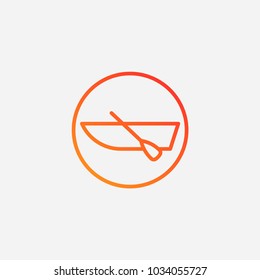 Outline boat icon.gradient illustration isolated vector sign symbol