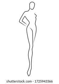 Outline Body Sensual Woman Black Isolated Stock Vector (Royalty Free ...