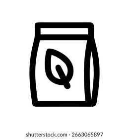Outline Bold Packaging Leaf Organic Eco Friendly Product Icon