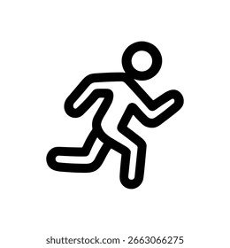 Outline Bold Hombre Simple Running Forma Símbolo de icono gráfico