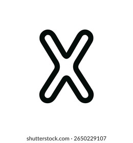 Umriss Fett X Zeichen Kreuzzeichen Form Grafikelement Symbol