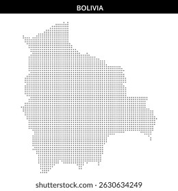 The outline of Bolivia is displayed in dots