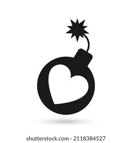 Icono de la bomba de contorno con trazo editable.