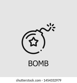 Outline bomb vector icon. Bomb illustration for web, mobile apps, design. Bomb vector symbol.