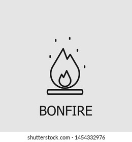 Outline bonfire vector icon. Bonfire illustration for web, mobile apps, design. Bonfire vector symbol.