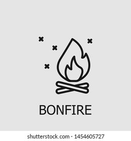 Outline bonfire vector icon. Bonfire illustration for web, mobile apps, design. Bonfire vector symbol.