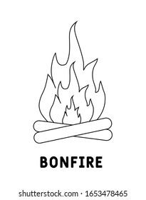 Outline bonfire vector icon. Bonfire illustration for web, mobile apps, design. Bonfire vector symbol. EPS 10.  
Flat vector illustration  Isolated on white background