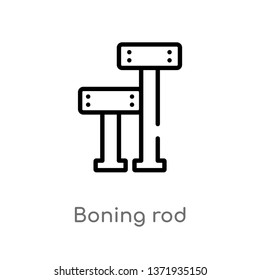 outline boning rod vector icon. isolated black simple line element illustration from construction concept. editable vector stroke boning rod icon on white background svg