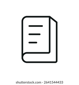 Outline book icon, ideal for apps, learning platforms, or e-book designs.