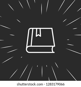 Outline book icon, illustrated icon for modern web and mobile design, simple and minimal symbol of book