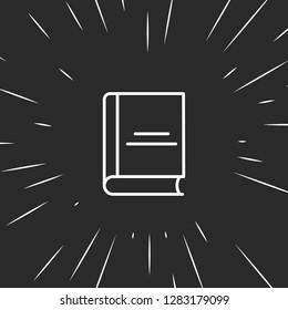 Outline book icon, illustrated icon for modern web and mobile design, simple and minimal symbol of book