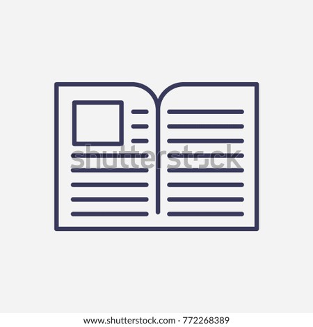 Outline book icon illustration vector symbol