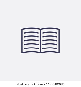 Outline book icon illustration,vector education sign symbol