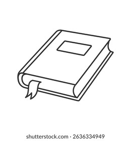 Outline book icon isolated flat design vector illustration on white background.