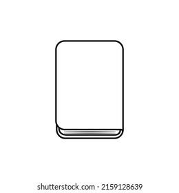 Outline book icon on white background. Icon for web design, apps, sticker, banner, poster, printing usage and part of logo. 