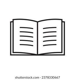 Outline book icon vector illustration isolated on white background.