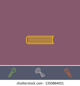 Outline book icon.Best book vector, illustrated icon for modern web and mobile design.Bonus broken key symbol