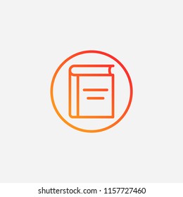 Outline book icon,gradient illustration,vector read sign symbol