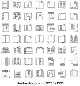 Vektorsymbol-Sammlung für Umrisse und Bücher