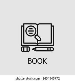 Outline book vector icon. Book illustration for web, mobile apps, design. Book vector symbol.