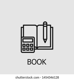 Outline book vector icon. Book illustration for web, mobile apps, design. Book vector symbol.