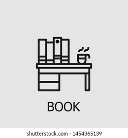 Outline book vector icon. Book illustration for web, mobile apps, design. Book vector symbol.