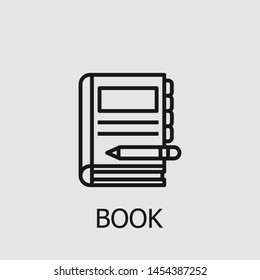 Outline book vector icon. Book illustration for web, mobile apps, design. Book vector symbol.