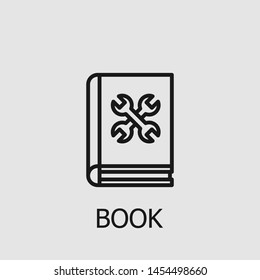 Outline book vector icon. Book illustration for web, mobile apps, design. Book vector symbol.