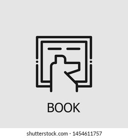 Outline book vector icon. Book illustration for web, mobile apps, design. Book vector symbol.