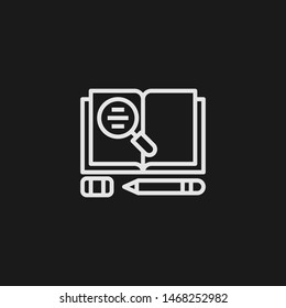 Outline book vector icon. Book illustration for web, mobile apps, design. Book vector symbol.