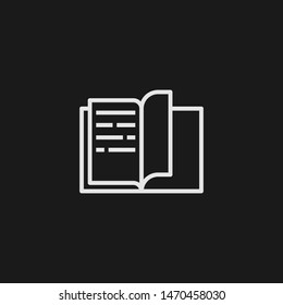 Outline book vector icon. Book illustration for web, mobile apps, design. Book vector symbol.