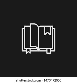 Outline book vector icon. Book illustration for web, mobile apps, design. Book vector symbol.