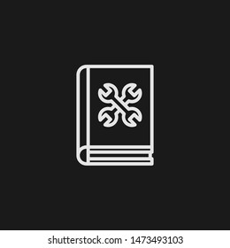 Outline book vector icon. Book illustration for web, mobile apps, design. Book vector symbol.