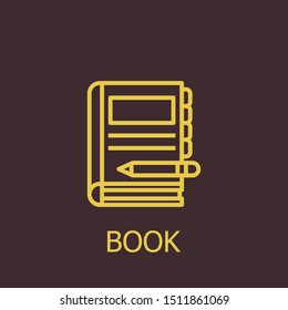 Outline book vector icon. Book illustration for web, mobile apps, design. Book vector symbol.