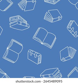 Outline Book Vector Seamless Pattern Background for Surface Print Fabric Fashion Wrapping