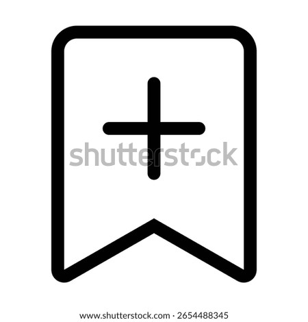 Outline bookmark icon to save, favorite, or mark content