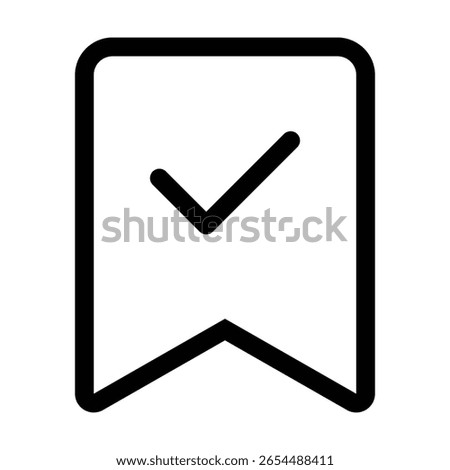 Outline bookmark icon to save, favorite, or mark content