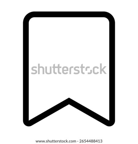 Outline bookmark icon to save, favorite, or mark content
