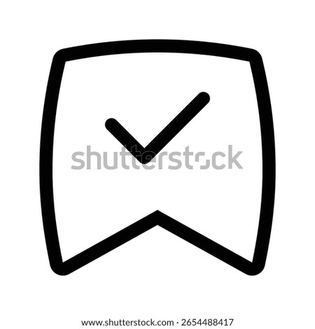 Outline bookmark icon to save, favorite, or mark content