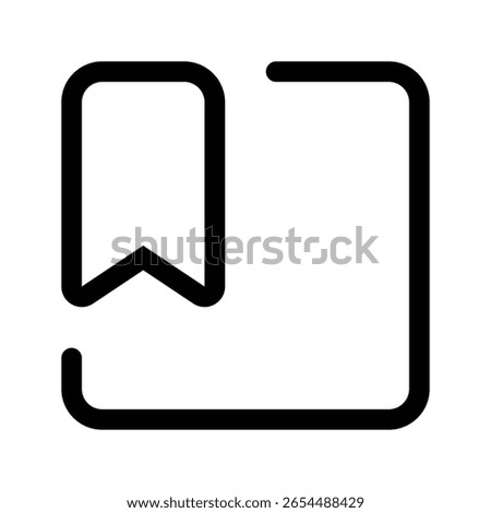 Outline bookmark icon to save, favorite, or mark content