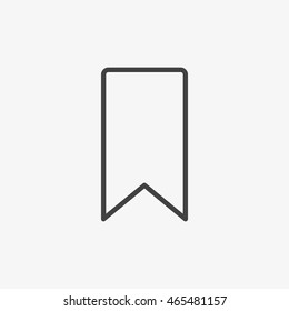 Outline bookmark ribbon icon isolated on grey background for website design, mobile application, ui. Vector illustration, eps10.