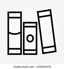 outline books group icon vector illustration