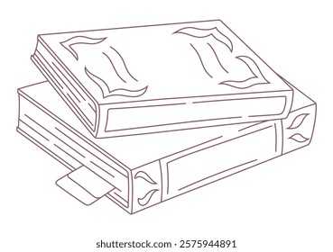 Outline books. World Book Day. Vector.
