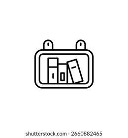 Outline Bookshelf Icon Design For Education And Knowledge Resources