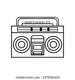 outline boom box vector icon. isolated black simple line element illustration from multimedia concept.