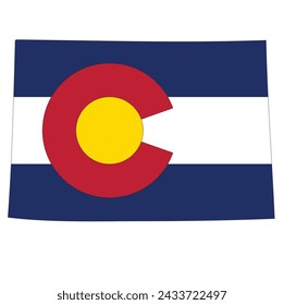 Contorno de las fronteras del estado de Colorado con una bandera