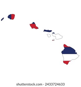 
Outline of the borders of the U.S. state of Hawaii with a flag